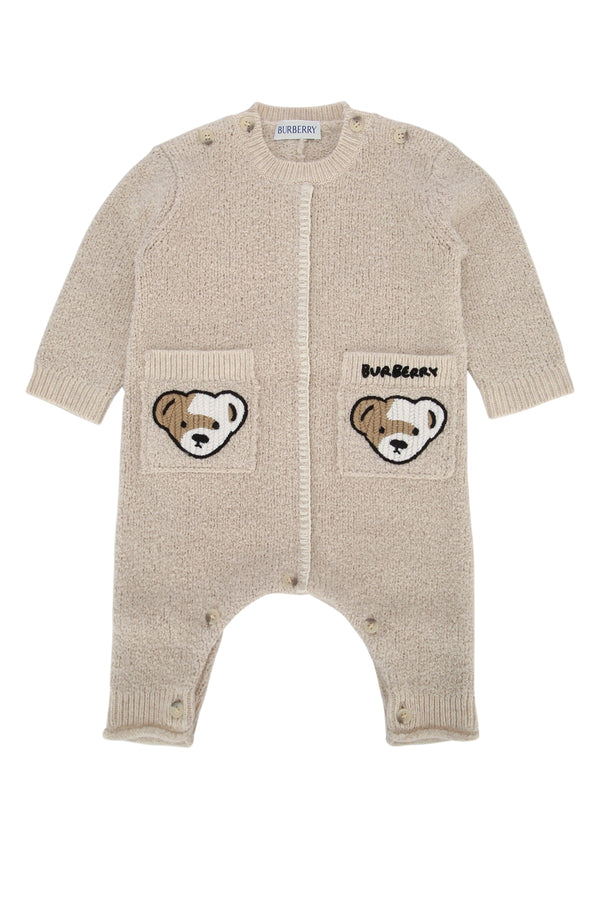 Burberry Jr Bear 60% Cotton onesie in beige