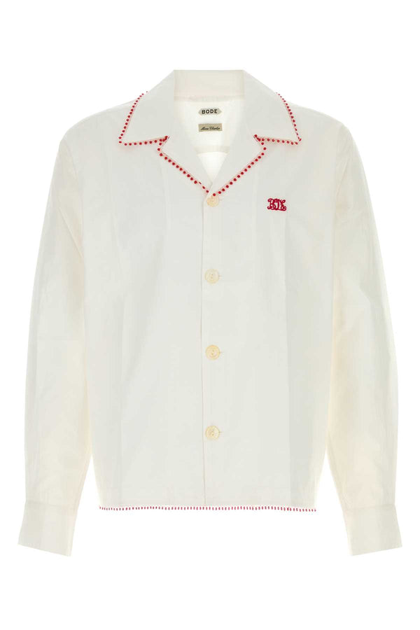 Bode Long 100% Cotton shirt in white