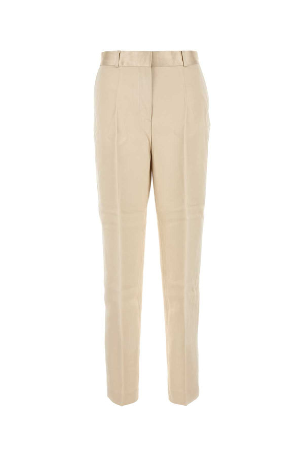 Toteme Satin 100% Viscose trousers in beige