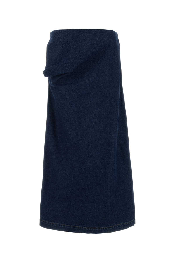 Magda Butrym 100% Cotton skirt in navy