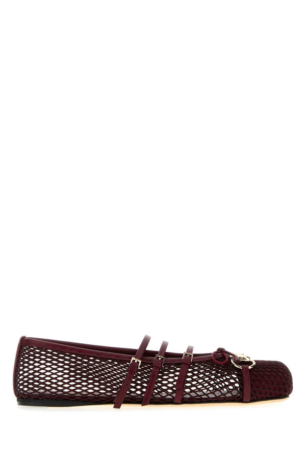 Burgundy Mesh Ballerinas Red T Polyamidelamb Ballerine