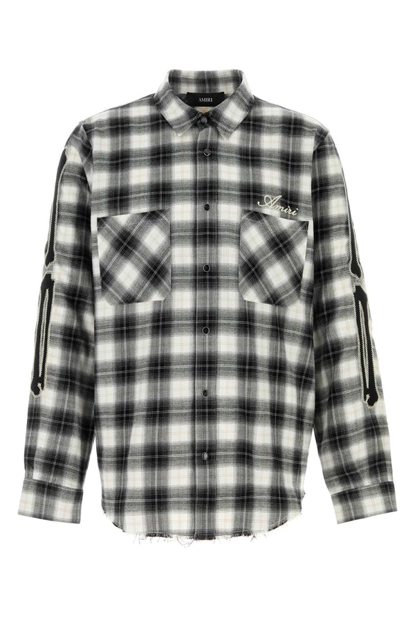 Amiri Flannel 100% Cotton shirt in black