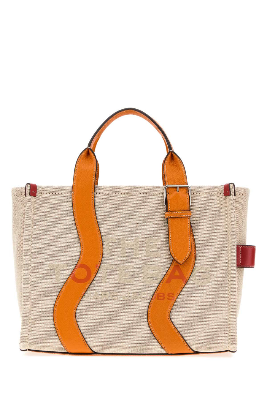 Marc Jacobs Tote Exterior: 100% Fabric; Finishing: Silver metal tote bag in beige