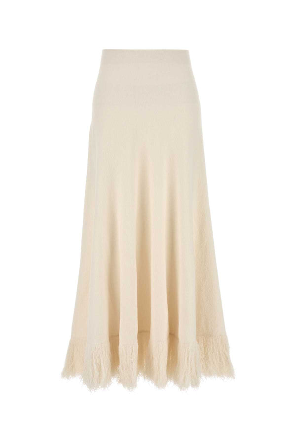 Bottega Veneta Maxi 78% Cotton skirt in white