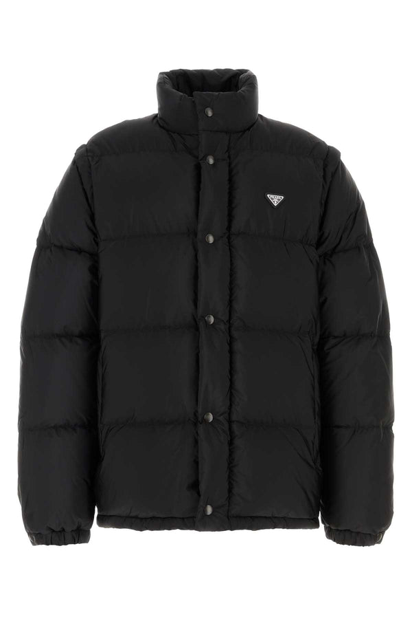 Prada Exterior: 100% Recycled nylon down jacket in black