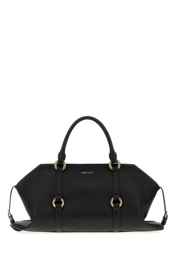 Alexander McQueen Calf skin top handle bag in black