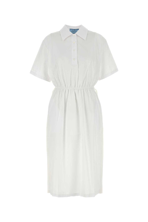 Prada 100% Cotton shirt dress in white
