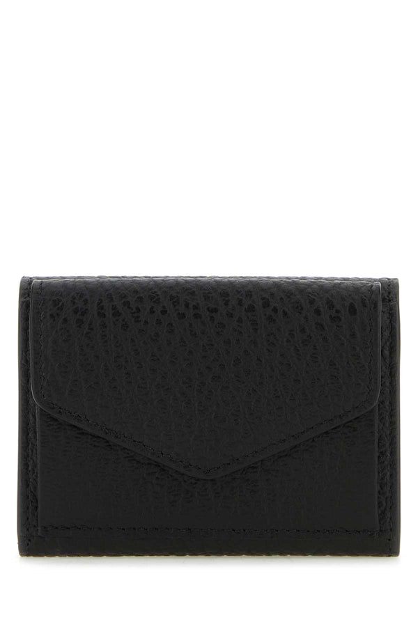 Maison Margiela Clip Exterior: 100% Calf; Finishing: Silver metal wallet in black