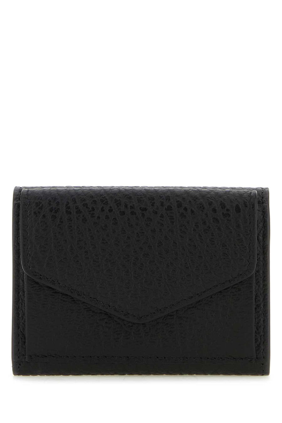 Maison Margiela Clip Exterior: 100% Calf; Finishing: Silver metal wallet in black