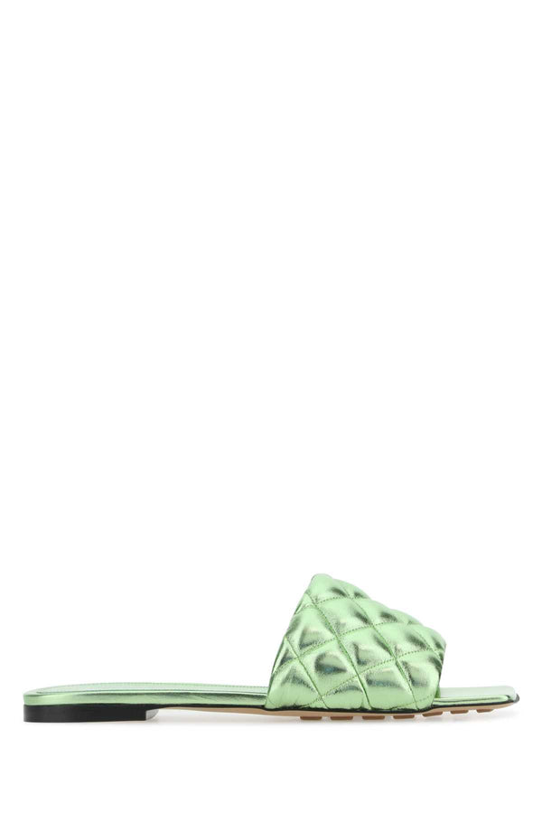 Green Nappa Leather Slippers 3505