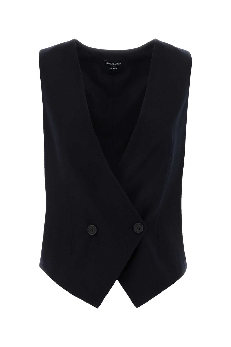 Giorgio Armani X Alanui Exterior: 100% Virgin wool; Lining: 100% Silk vest in navy