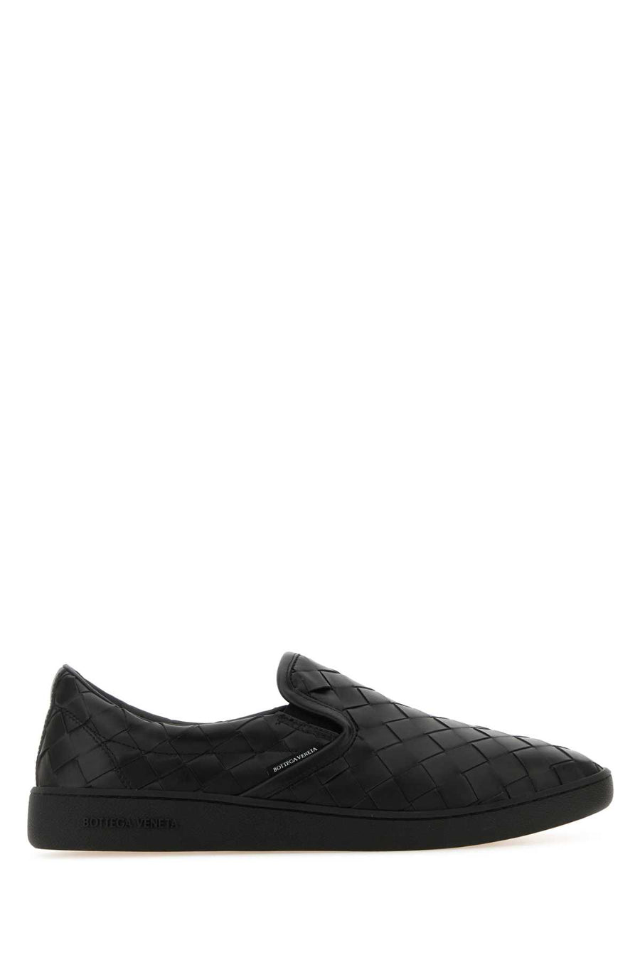 Bottega Veneta Intreccio Calf skin slip-on sneaker in black