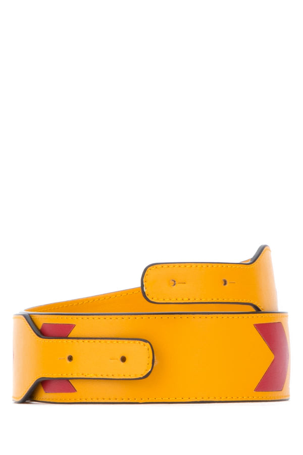 Visone Leather shoulder bag in yellow