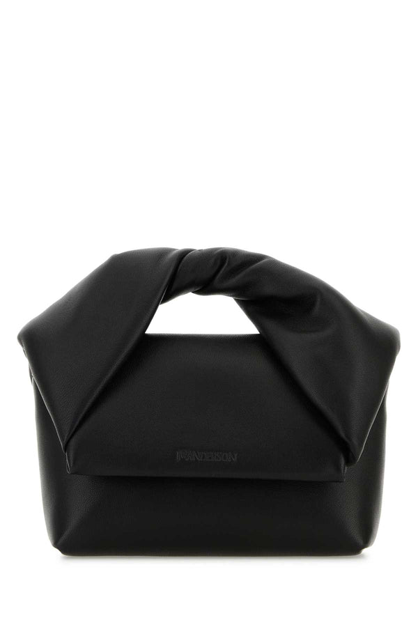 JW Anderson Twister Exterior: 100% Lamb top handle bag in black