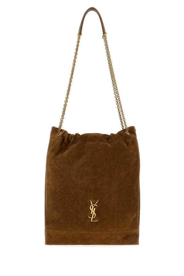 Saint Laurent Jamie Exterior: 100% Suede shoulder bag in brown
