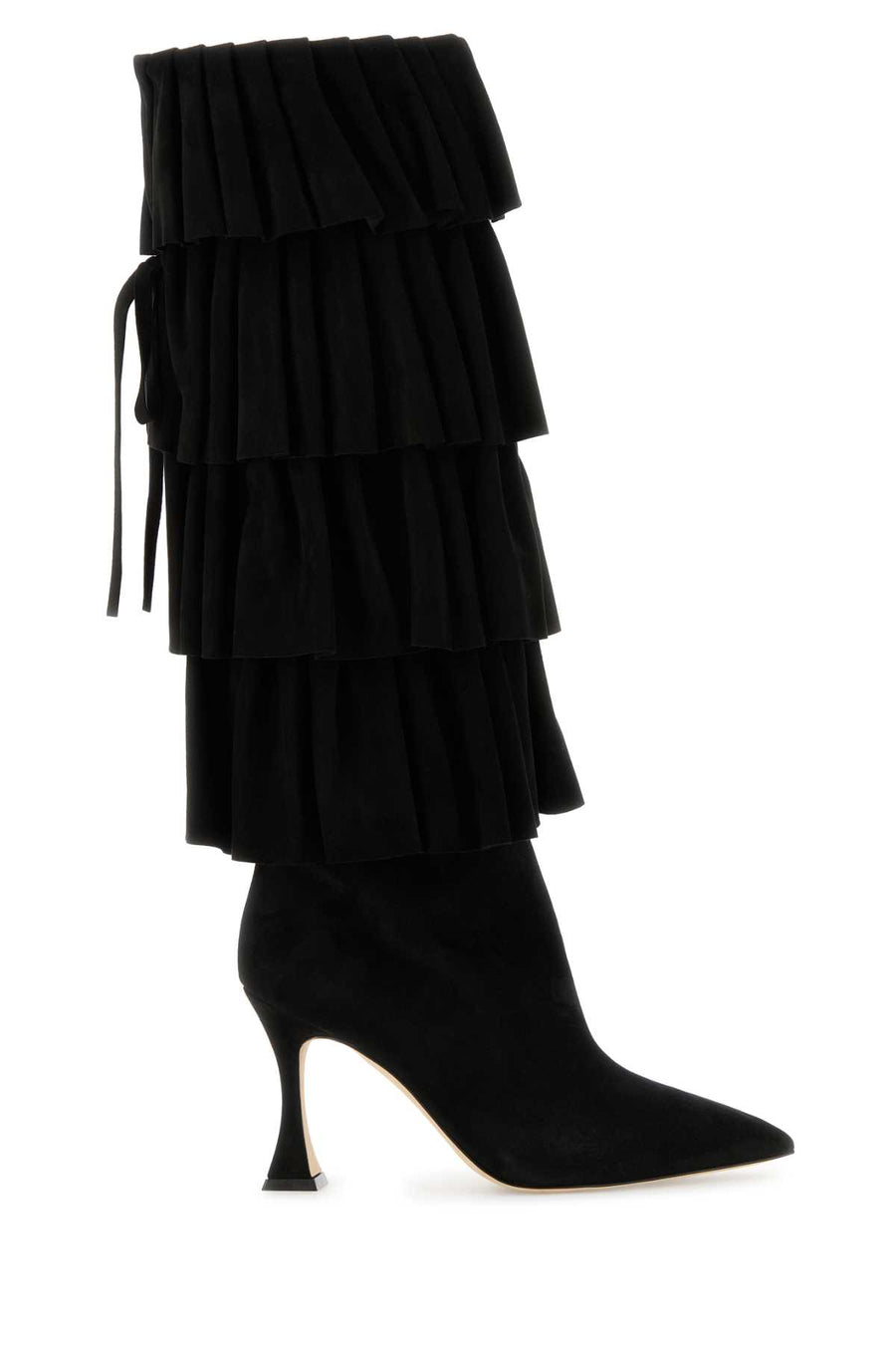 Manolo Blahnik Tores Exterior: 100% Suede boot in black