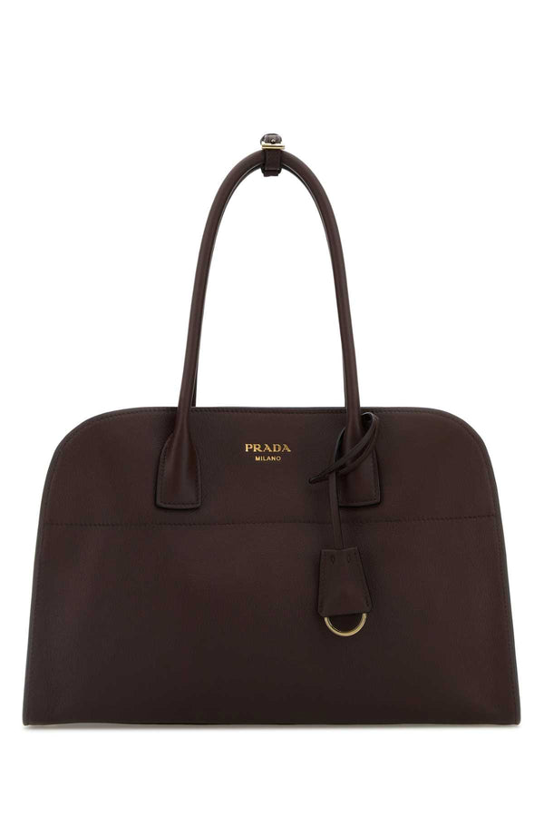 Prada 100% calfskin leather shoulder bag in brown