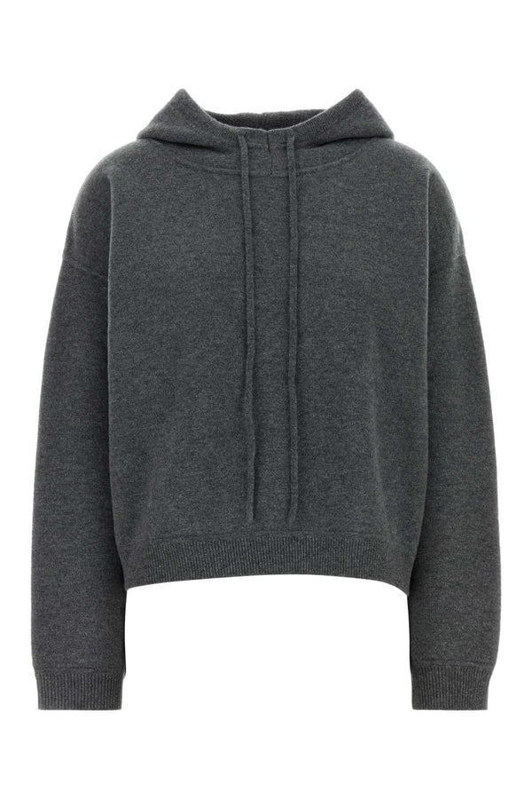 Loulou De Saison Loose 100% Cashmere hoodie in gray
