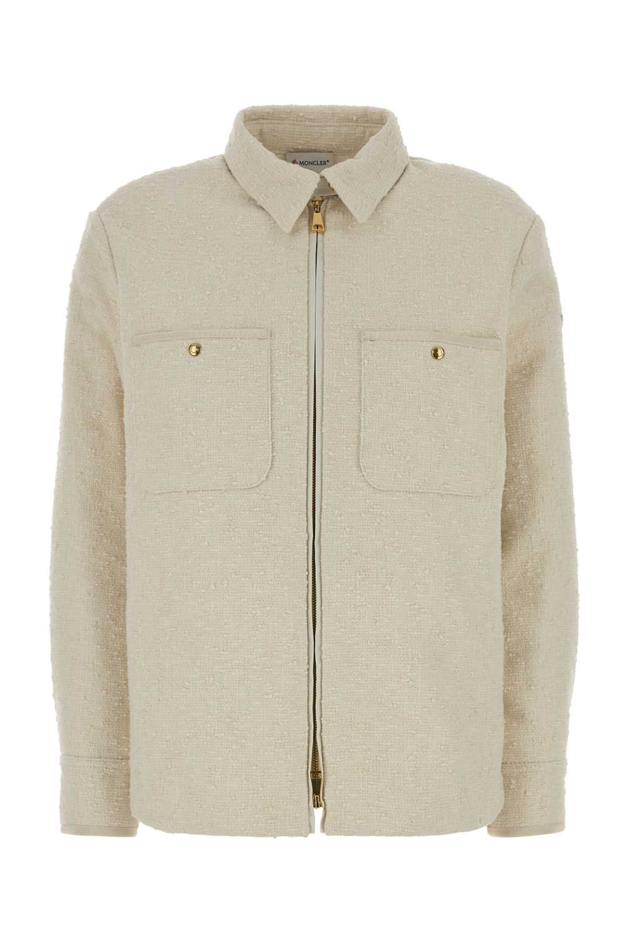 Moncler Outer: 65% Cotton + 27% Viscose + 4% Flax + 4% Polyamide/Nylon; Outer Back: 100% Polyester jacket in beige