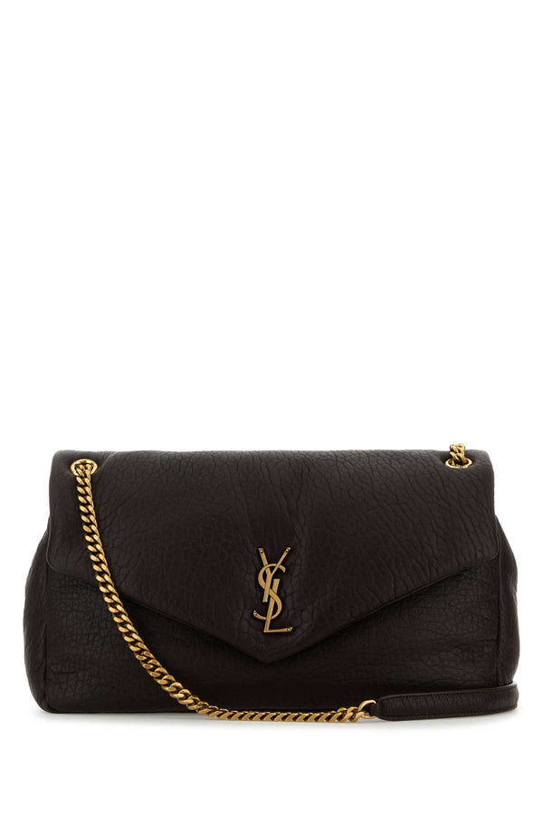 Saint Laurent Calypso Agnello leather exterior shoulder bag in black
