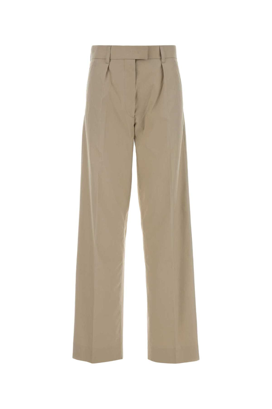 Miu Miu 75% Cotton trousers in beige