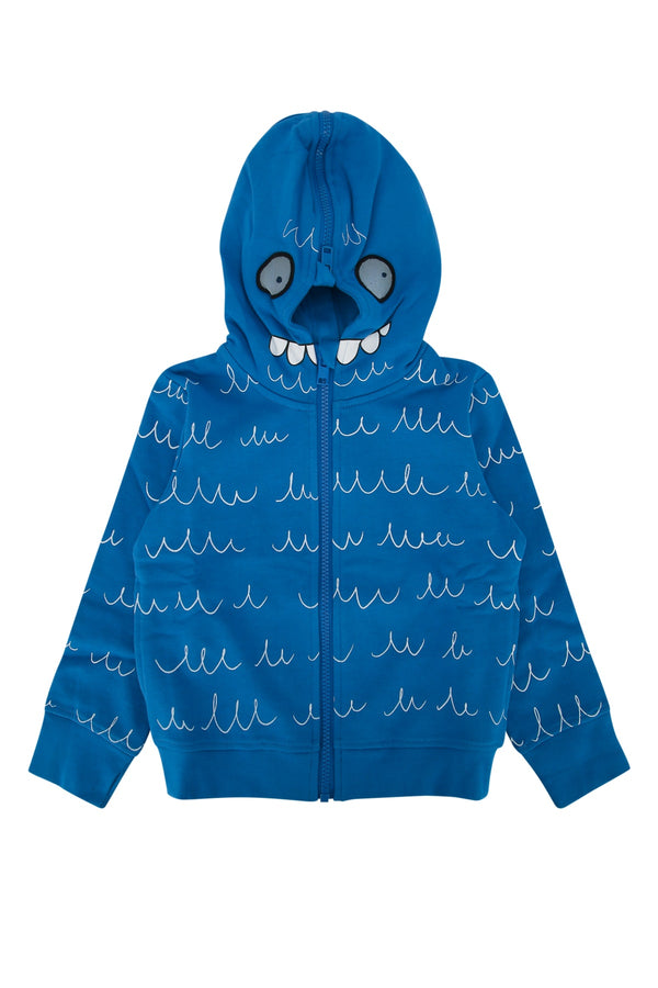 Stella Mccartney Kids Cardigan 100% Cotton hoodie in blue