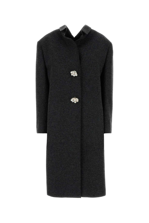 Prada 100% Virgin wool coat in gray