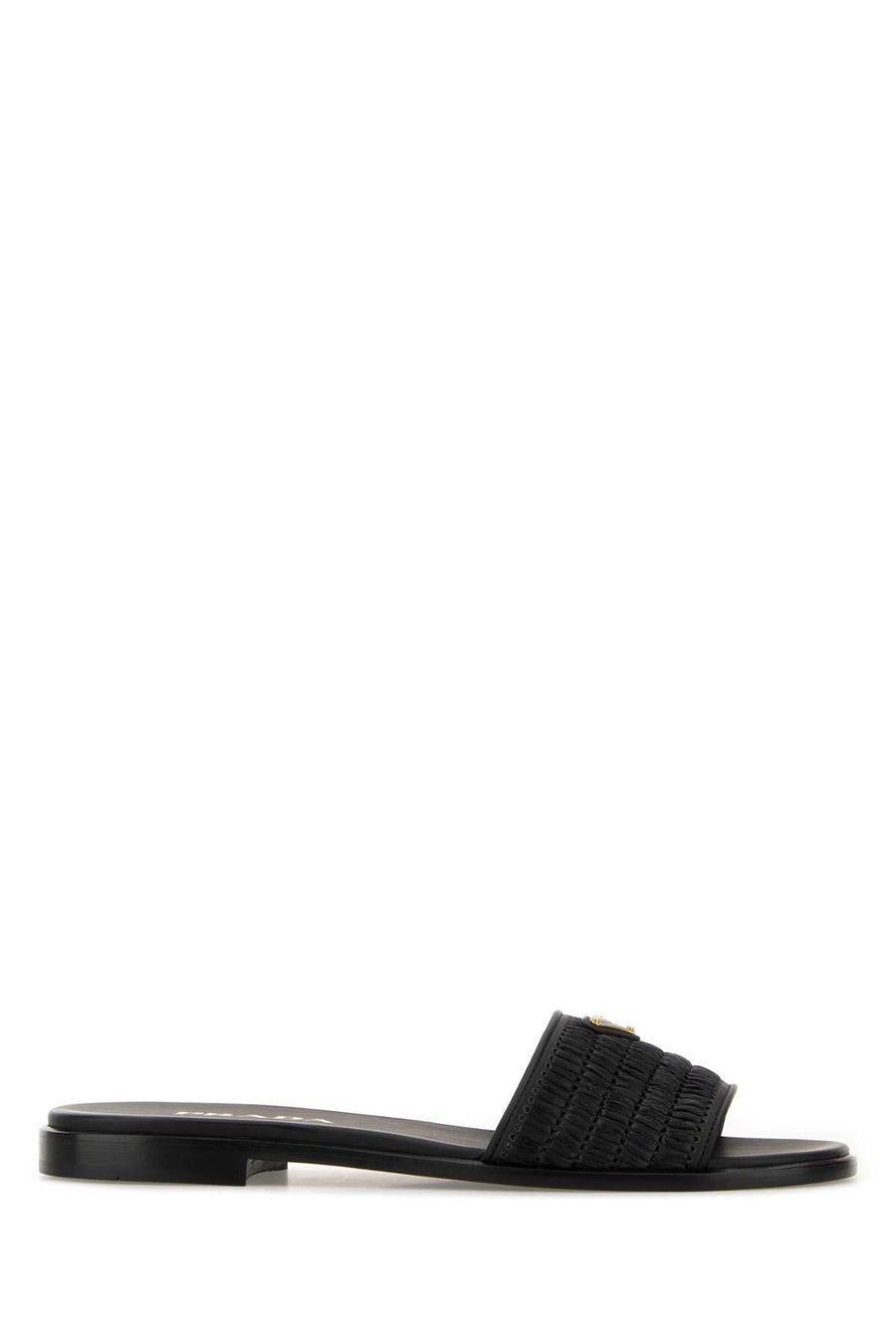 Prada Exterior: 100% Raffia slide in black
