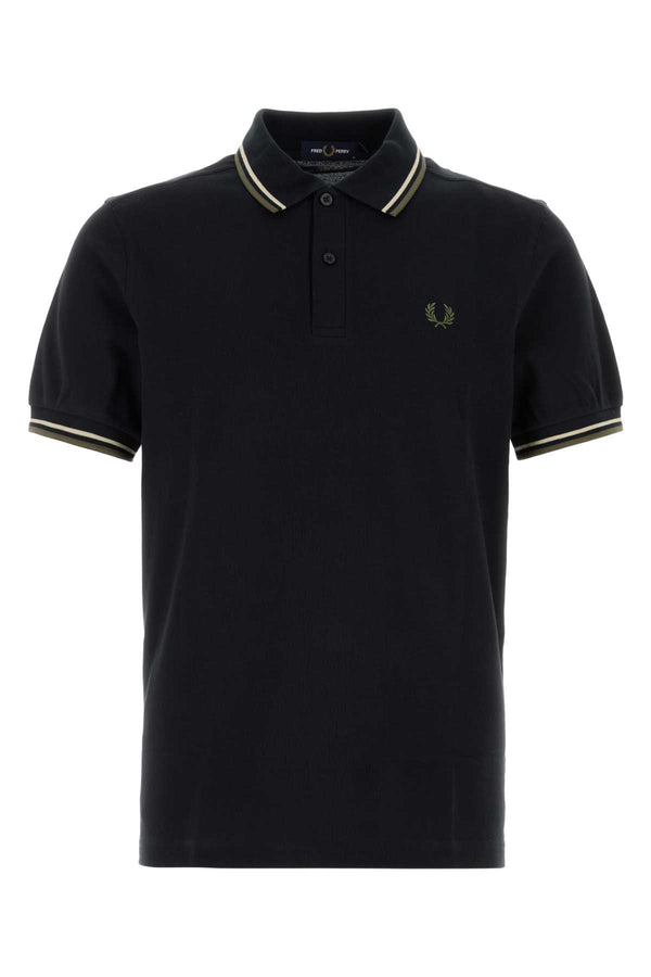 Fred Perry Twin 100% Cotton polo shirt in black
