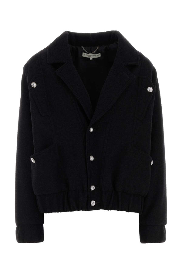 Alessandra Rich Exterior: 90% Virgin wool coat in black