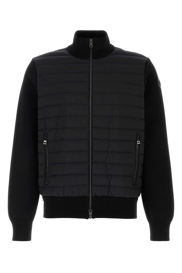 Black Knit And Nylon Jacket 999 Maglieria