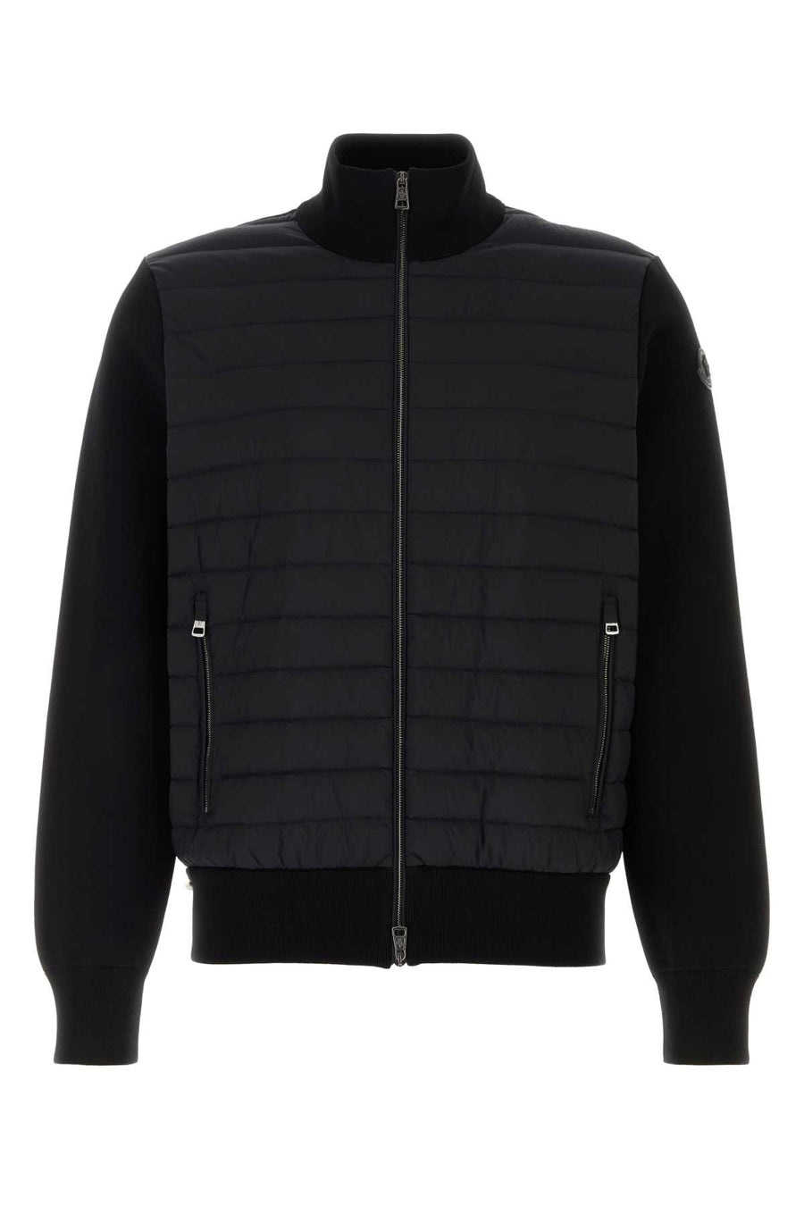 Black Knit And Nylon Jacket 999 Maglieria