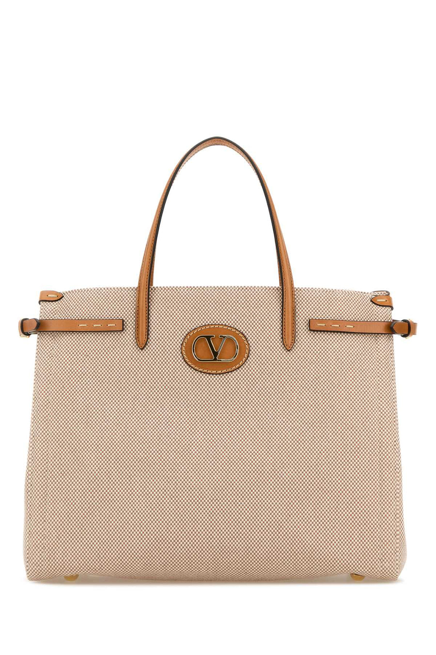 Valentino Garavani Exterior: 100% Fabric; Interior: 100% Fabric; Finishing: Platinum tote bag in beige
