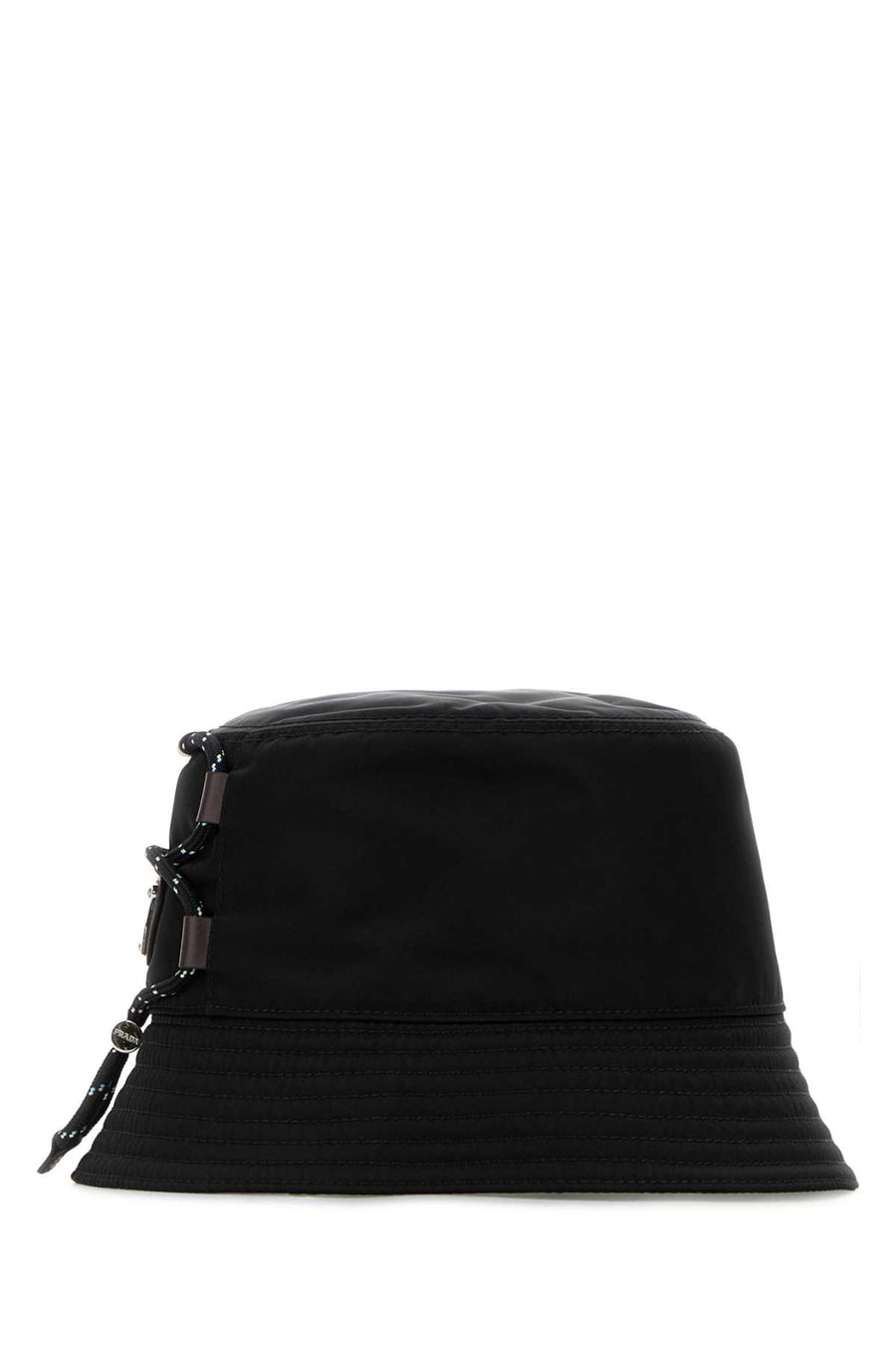 Prada CAPPELLI Exterior: 100% Re-Nylon; Lining: 100% Cotton bucket hat in black