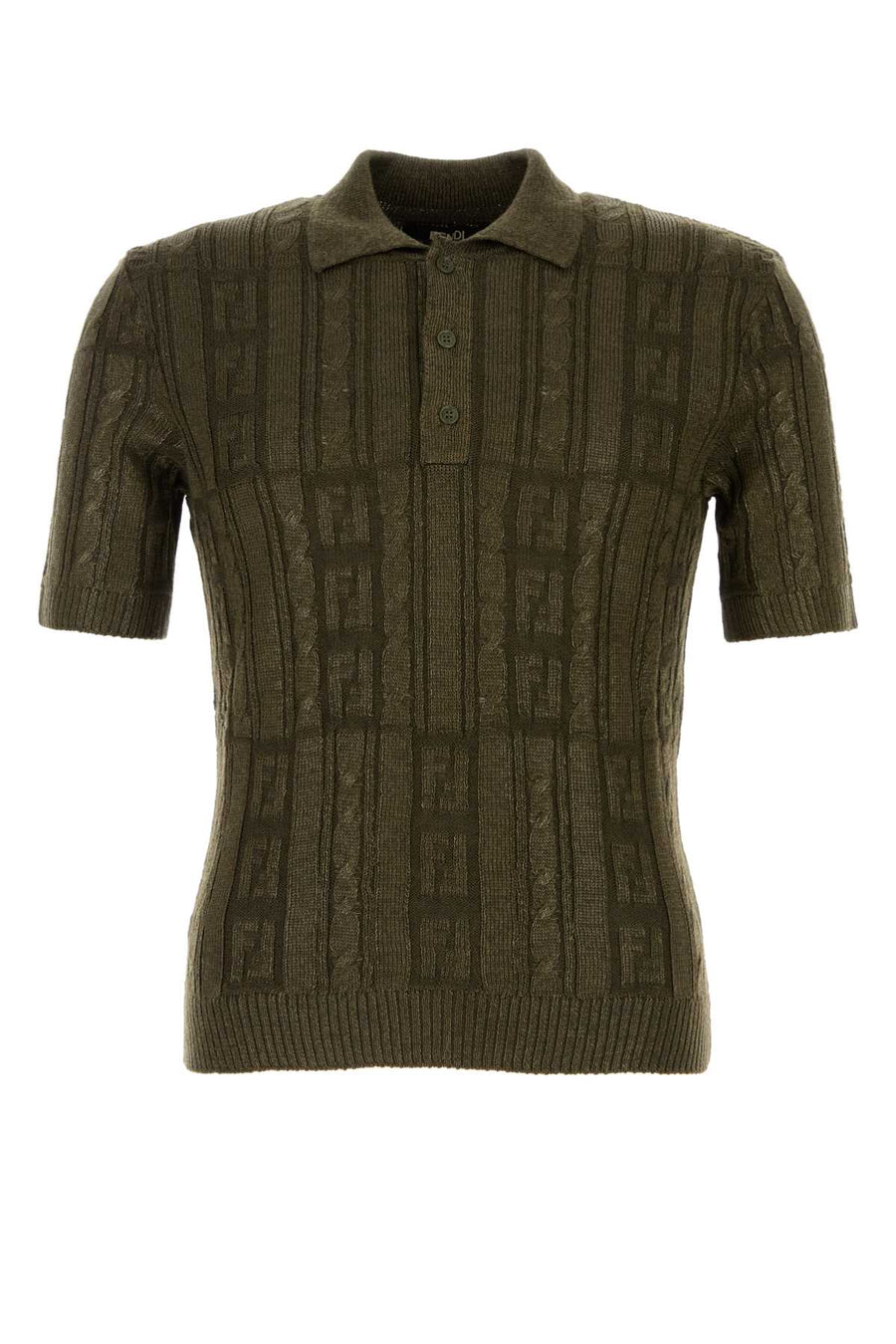 Fendi Polo 100% Wool polo shirt in green