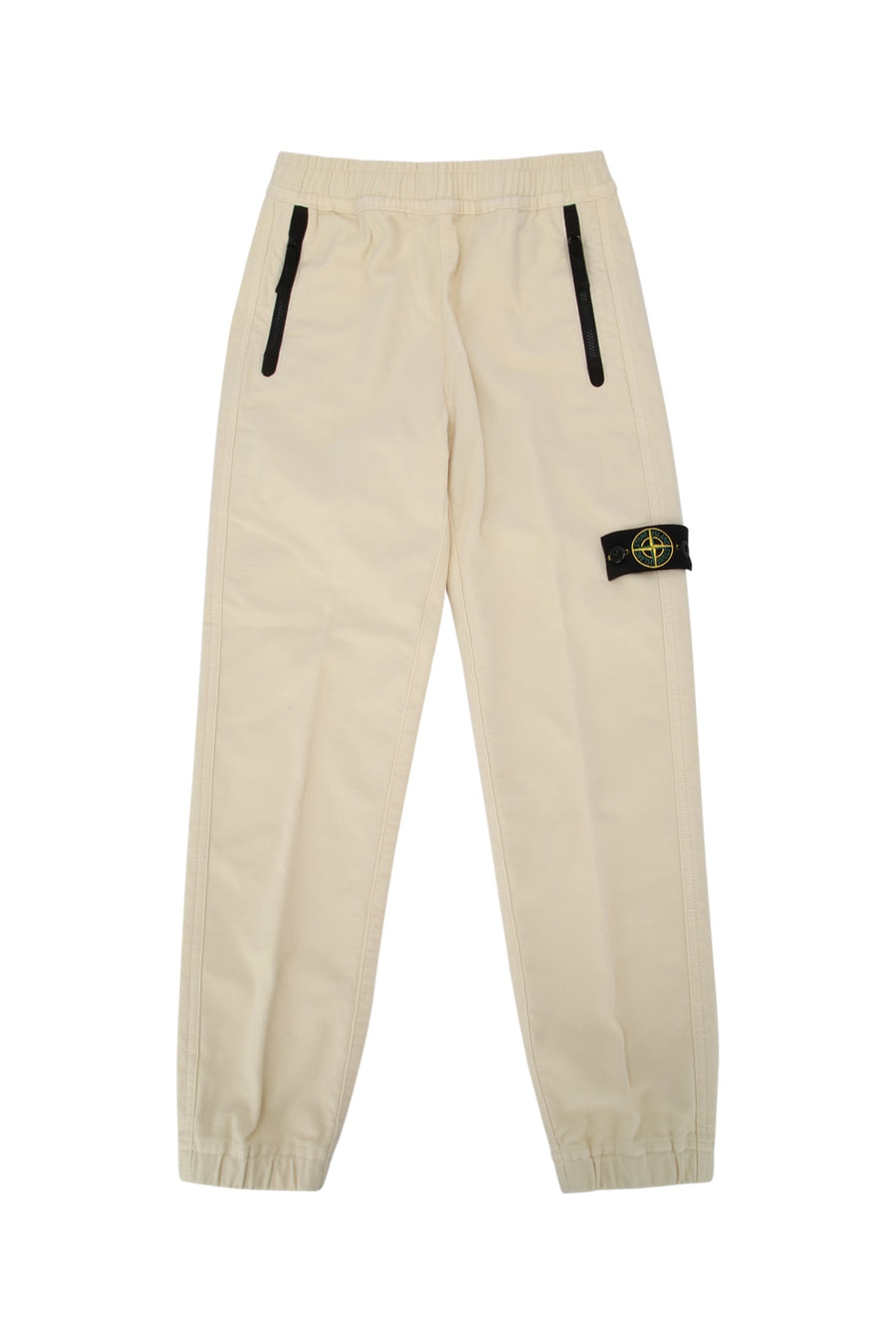 Stone Island Kids 97% Cotton joggers in beige