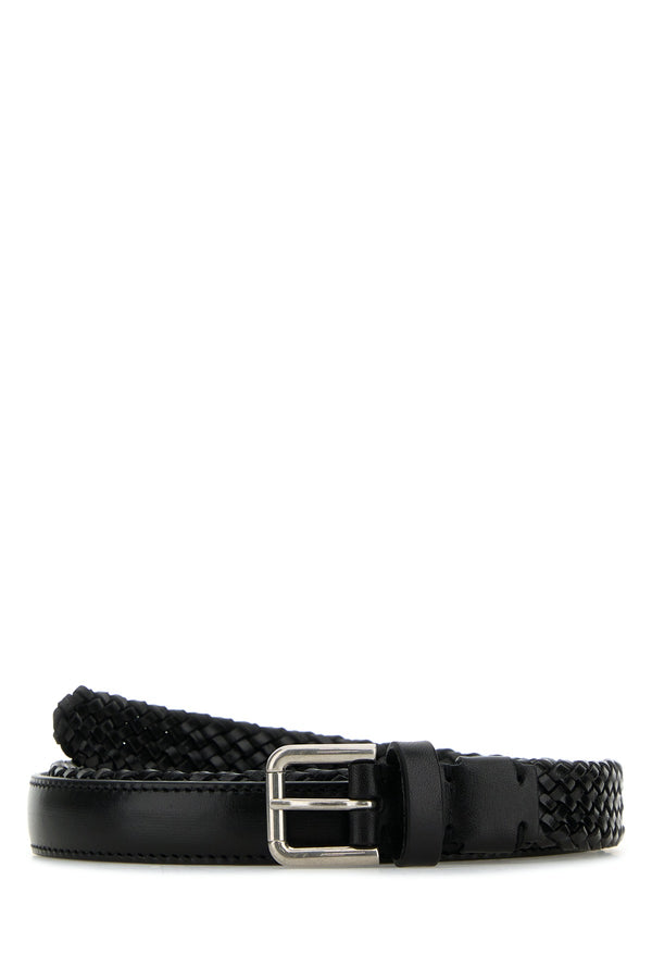 Dolce & Gabbana Logo 100% Leather belt in black