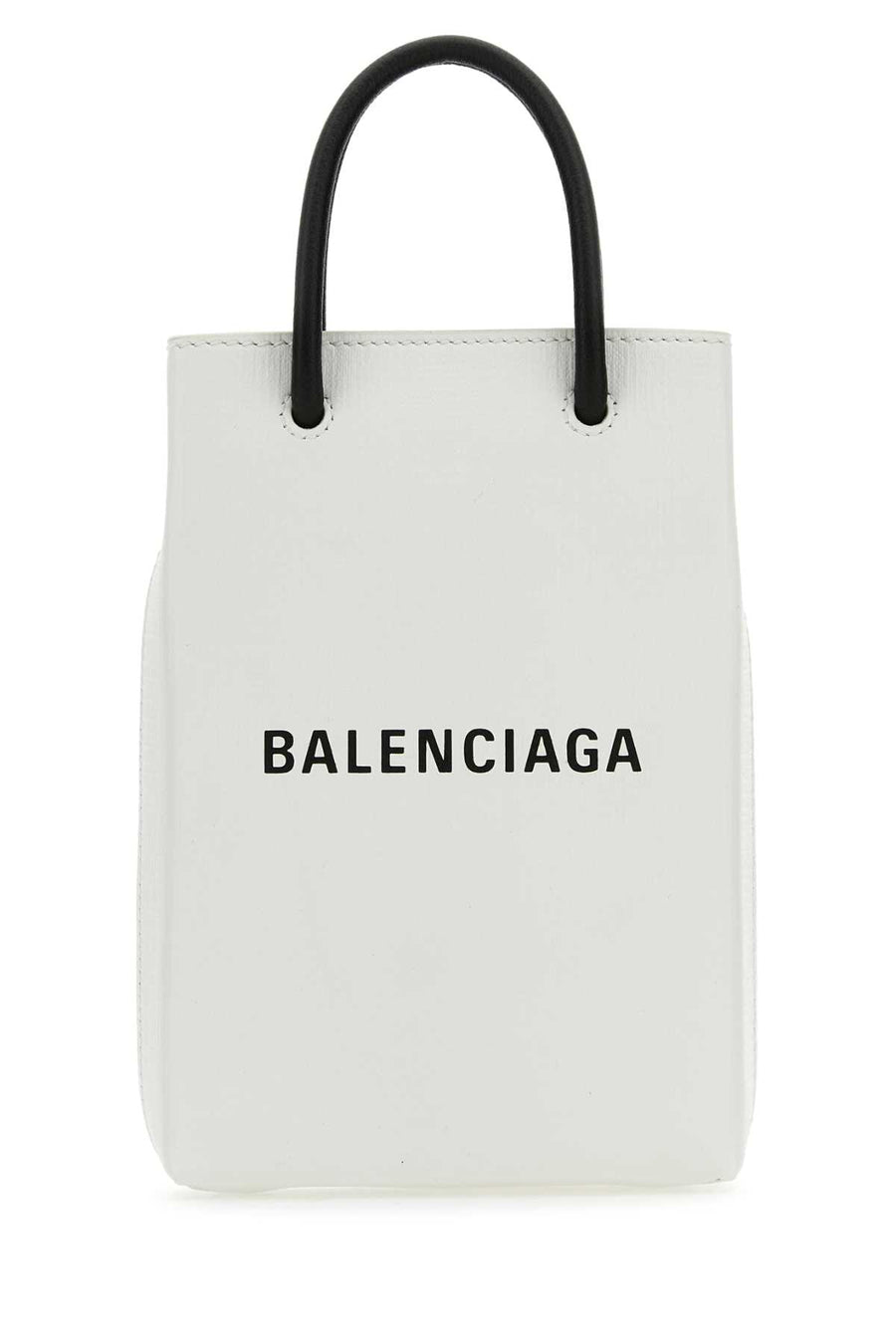 Balenciaga Exterior: 100% Calf Lining: 100% Fabric Finishing: Silver metal mini bag in white