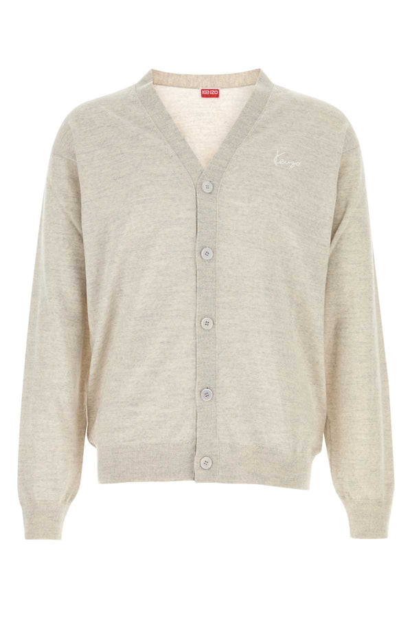 Kenzo Signature 100% Wool cardigan in gray