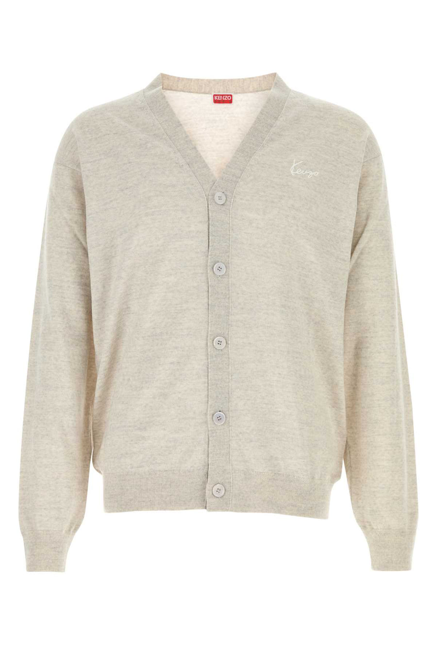 Kenzo Signature 100% Wool cardigan in gray