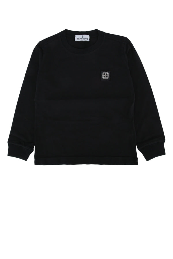 Stone Island Kids 100% cotton t-shirt in black