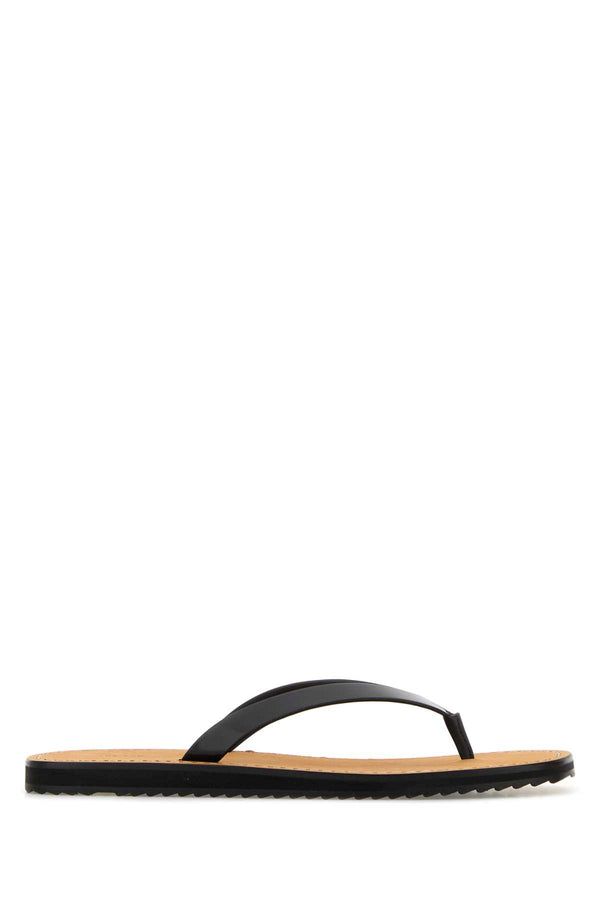 The Row Flip Exterior: 100% Leather sandals in black