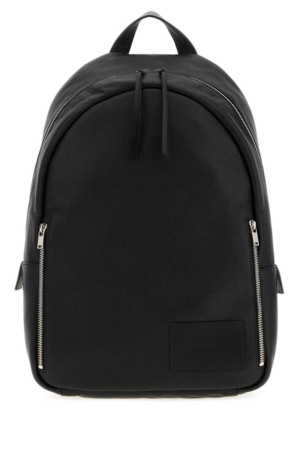 Jil Sander Backpack Exterior: 100% Calf; Lining: 100% Fabric; Finishing: Silver metal backpack in black
