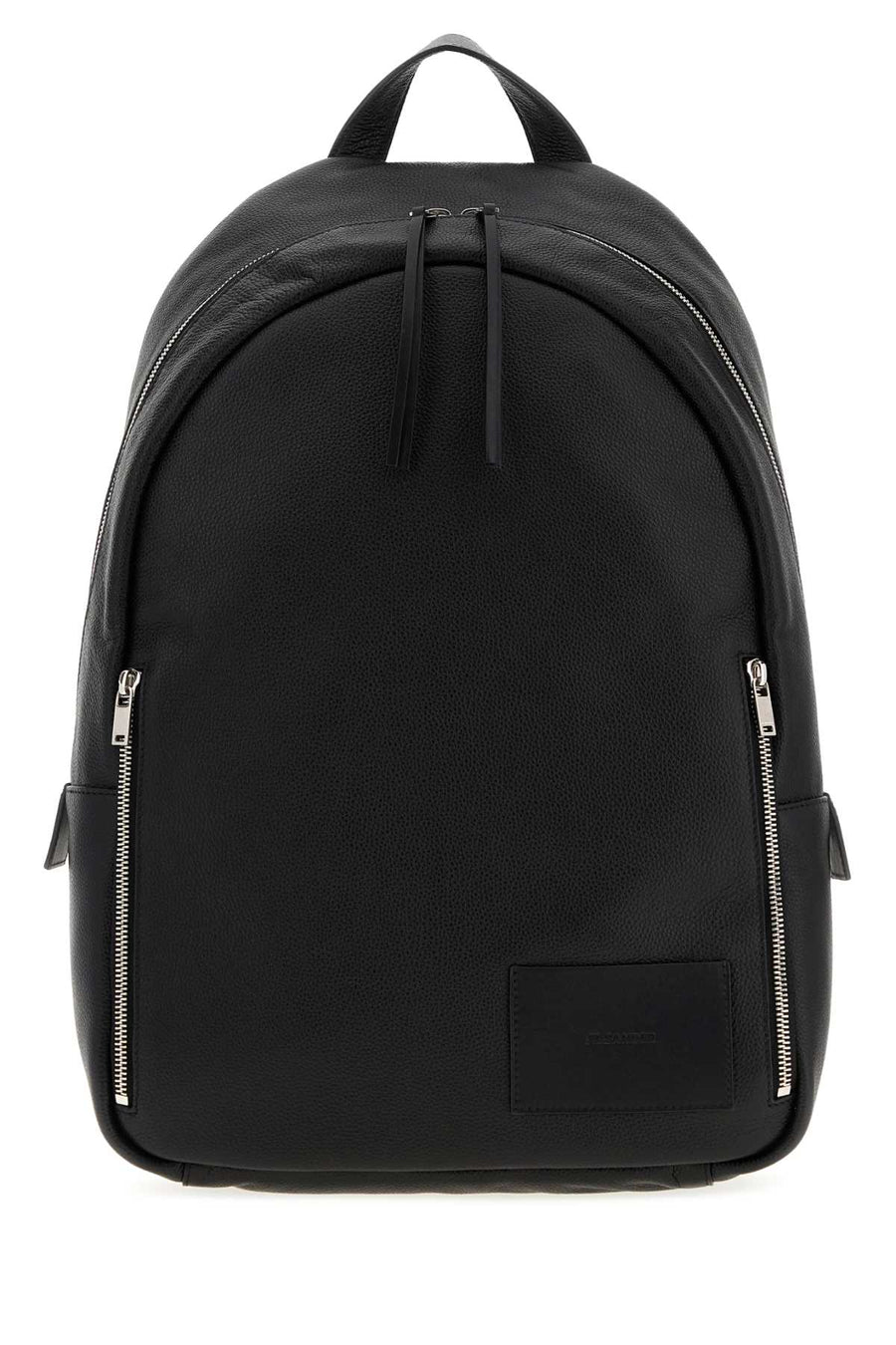 Jil Sander Backpack Exterior: 100% Calf; Lining: 100% Fabric; Finishing: Silver metal backpack in black