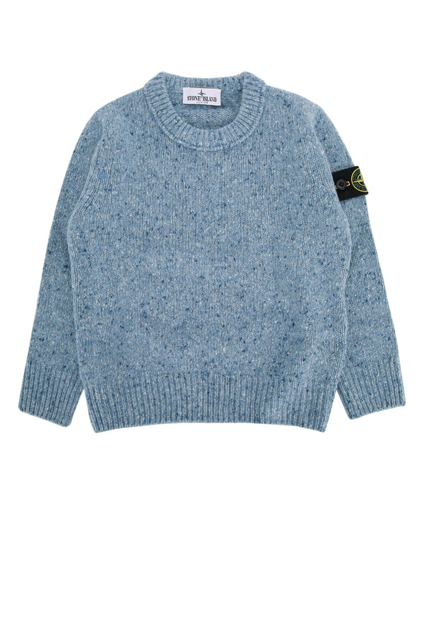 Stone Island Kids Neck 62% Wool sweater in blue