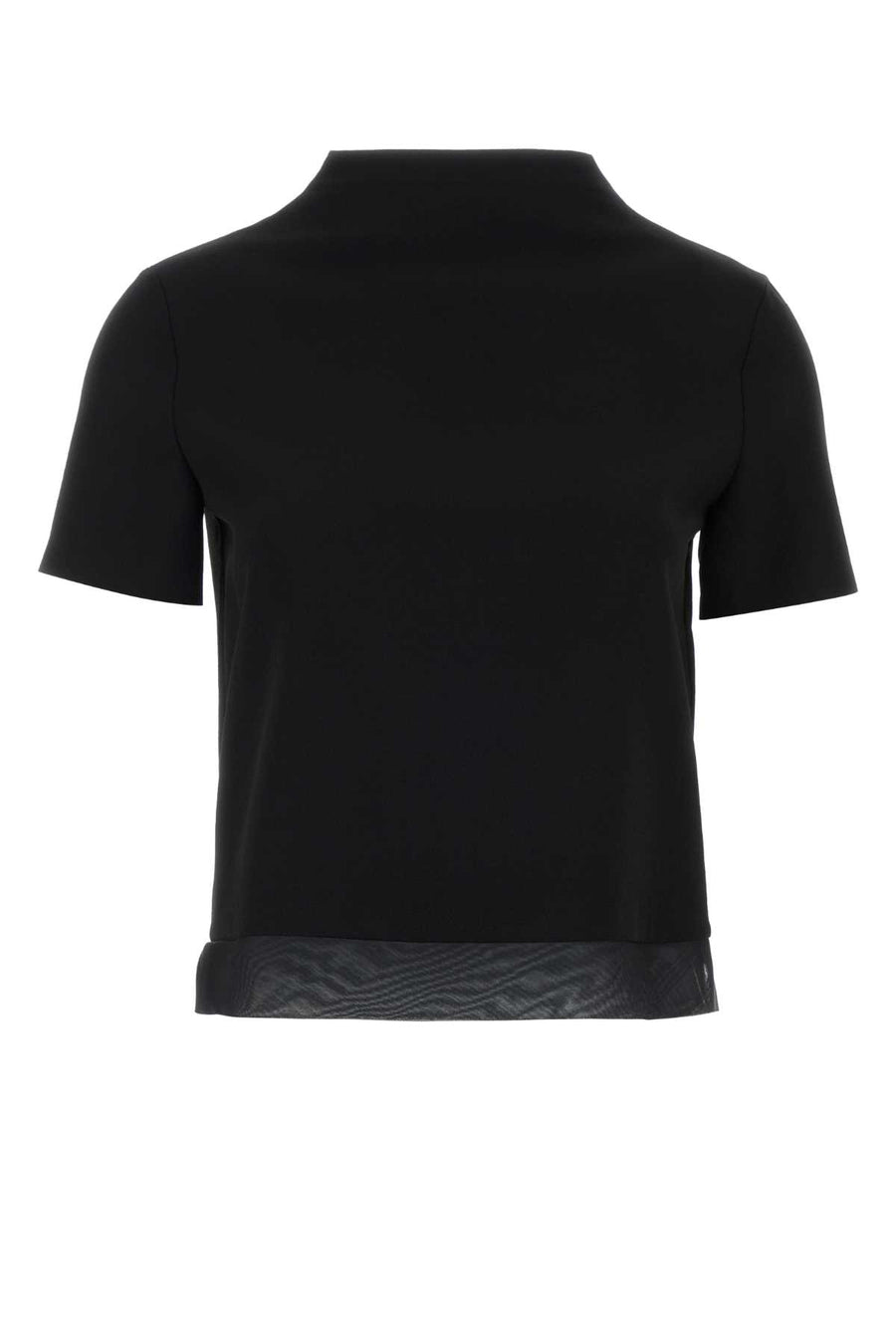 Jil Sander 100% Virgin Wool; Trim: 95% Viscose sweater in black