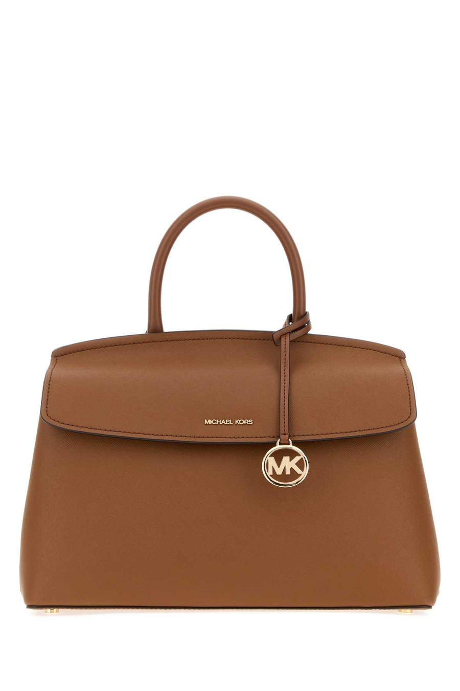 Michael By Michael Kors Satchel Exterior: 100% Leather; Lining: 100% Fabric; Finishing: Golden metal top handle bag in brown