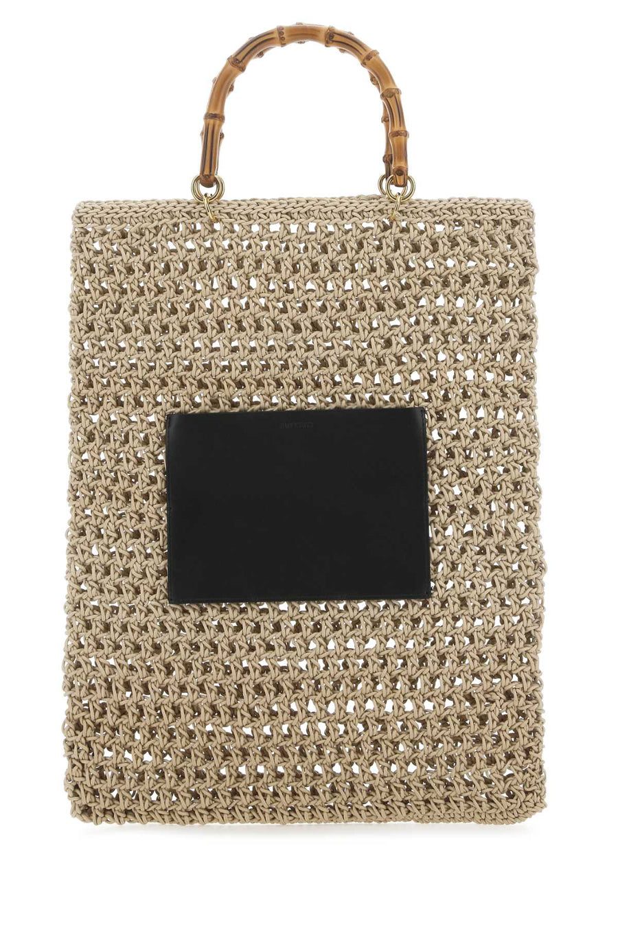 Jil Sander 100% fabric with golden metal finishing tote bag in beige