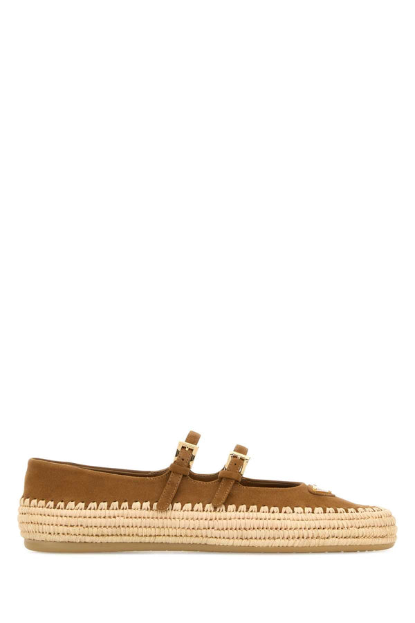 Prada Exterior: 100% Suede flat in brown