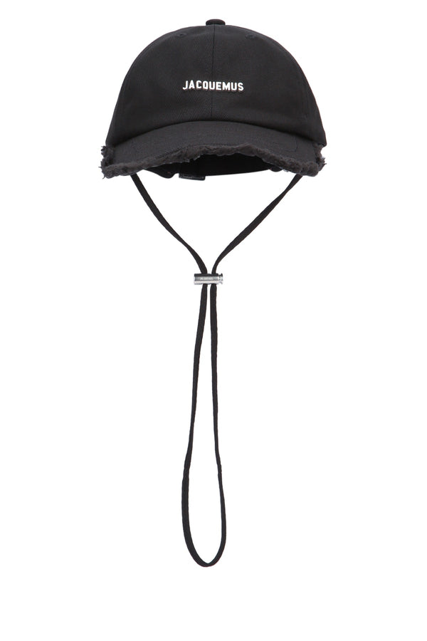 Jacquemus Casquette 100% cotton baseball cap in black